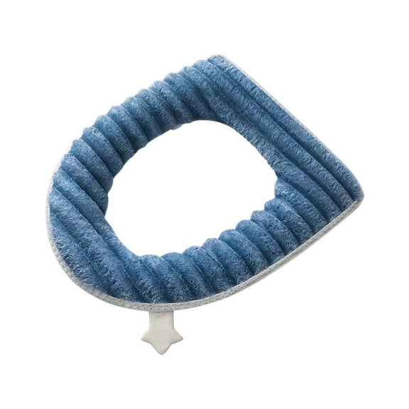 Eoozwa Toilet Seat Warmer Cover,Bathroom Soft Thicker Warmer with Zipper Snaps Fixed Stretchable Washable Fiber Cloth Toilet Seat Covers Pads Easy Installation& Cleaning