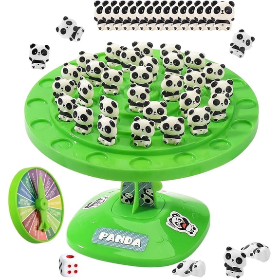 Eoozwa Tree Stacking Balance Game, Panda Themed Building Block Puzzle for Family Party, Desktop Toy for Adults, Educational Toy for Hand Eye Coordination