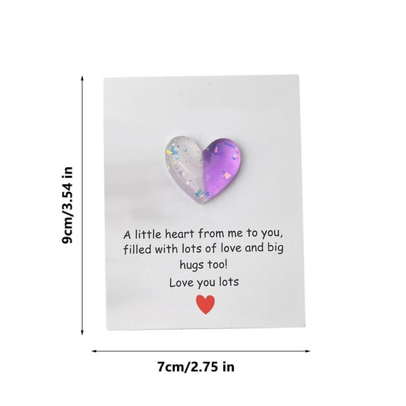 Eoozwa Valentine Pocket Heart with Greeting Card Portable Comfort Gift for Romantic Date Home Desk Decor