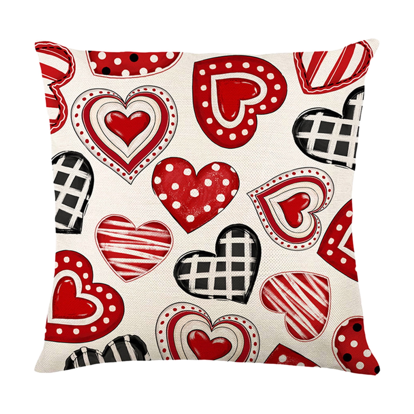View of Eoozwa Valentine's Day Printed Pillow Cover Polyester Fiber Durable ...