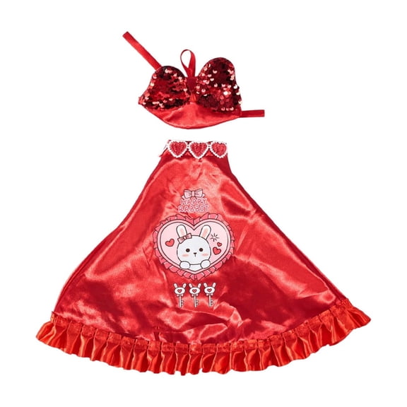 Eoozwa Valentines Porch Goose Outfit Costume for 23" High Cement or Plastic Goose Clothes for Yard Lawn Outdoor Garden Patio Duck Statue Dresses Holiday Concrete Valentine's Day Decorations