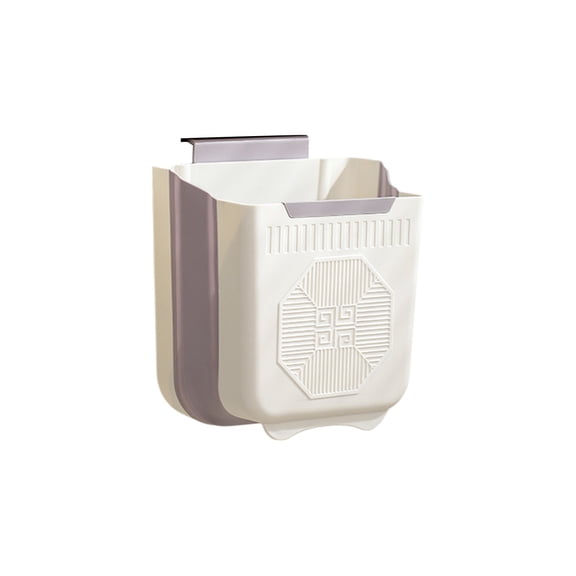 Eoozwa Wall Mounted Foldable Trash Can for Kitchen BathroomHanging Plastic Telescopic Storage Bin, No Drill Installation, Space Saving Collapsible Wastebasket