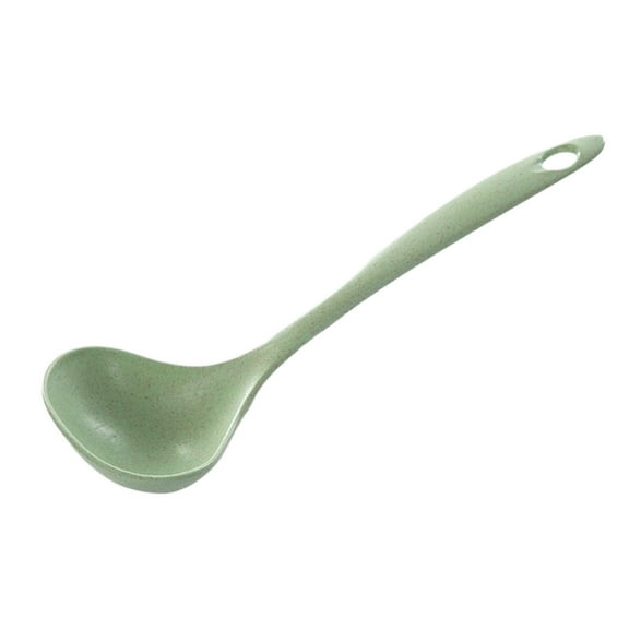 Eoozwa Wheat Straw Soup Ladle 9.2 x 2.9 Inch, Non Stick Spatula High Heat Resistant, Food Grade Kitchen Turner Spoon, Eco Friendly Cooking Utensil