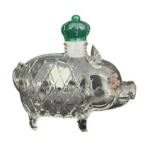 Eoozwa Whiskey Bottle Pig Shape Novelty Glass Liquor Dispenser 3d Engraved Funny Animal Wine Decanter Hand-Blown Leak-Proof Personalized Gift for Home Bar Collection & Men Whiskey Lovers