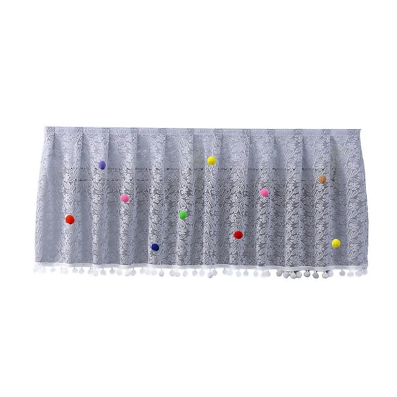 Eoozwa White Floral Rose Lace Sheer Window Curtain Valances 39.37x15.75 inch, Vintage White Lace Floral Knitted Semi Sheer Rod Pocket Curtain Valance for Kitchen Cafe Dinning Bath Room