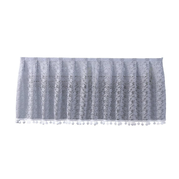 Eoozwa White Floral Rose Lace Sheer Window Curtain Valances 39.37x15.75 inch, Vintage White Lace Floral Knitted Semi Sheer Rod Pocket Curtain Valance for Kitchen Cafe Dinning Bath Room