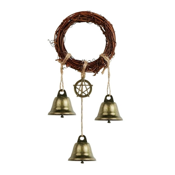Eoozwa Witch Bells Protection Door Hangers Witch Wind Chimes Wreath Handmade Twines Prayeres Hanging Decoration for Home Door Doorknob Witchcraft Decorations