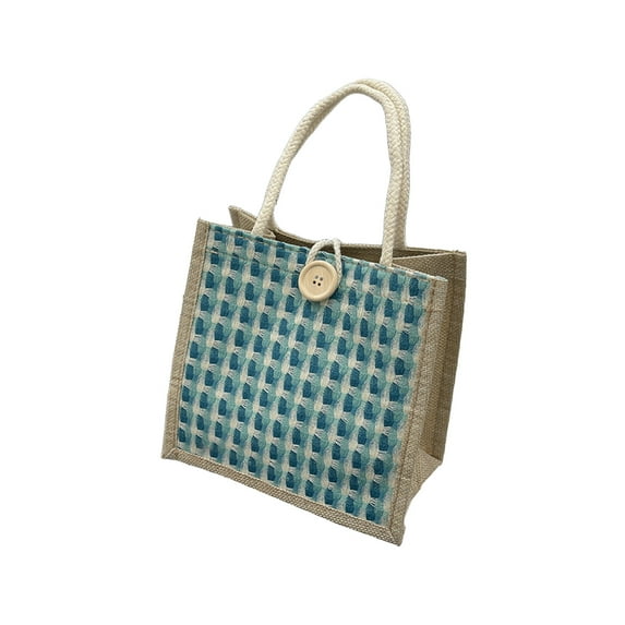 Eoozwa Women Tote Bag,Jute Casual Tote's Handbag Embroidered Personalized Bento Bag,Reusable Grocery Bags Shopping Bags