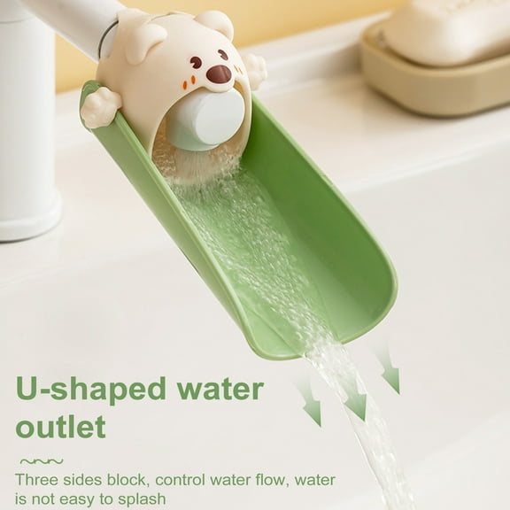 Eoperou 1/2Pcs Faucet Extender for Kids Safe Anti-Slip Design Splash-Proof Cartoon Shape Hand Washing Extension for Bathroom Sink Kitchen