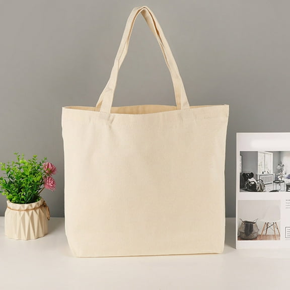 Eoperou 1/3/6 Pcs Canvas Bag Large Capacity Max Load Bearing Reusable DIY Painting Surface Heavy-duty Grocery Bag Shopping Travel Tote Beach Storage Bag