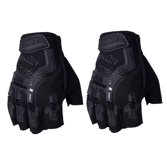 Eoperou 1 Pair Cycling Mittens Hard Shell Protection Finger Protections Half Fingers Shockproof Mountain Cycling Gloves Outdoor Supply