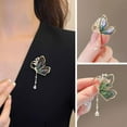 thumbnail image 1 of Eoperou 1 Pair Elegant Butterflies Shape Brooch Shiny Rhinestones Tassel Pin Waterdrop Pendant Badge Clothes Hats Bags Accessory, 1 of 7