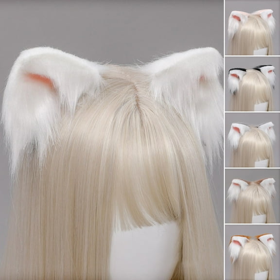 Eoperou 1 Pair Japanese Style Sweet Exquisite Hair Pins Cute Plush Cats Ears Decor Hair Barrettes Cosplay Props