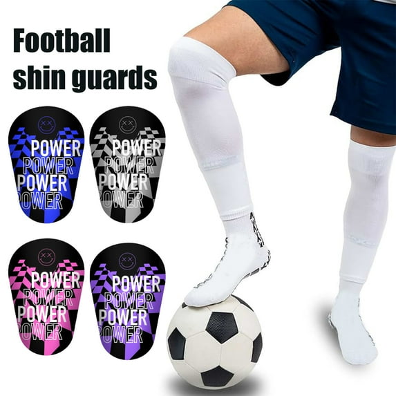 Eoperou 1 Pair Mini Soccer Shin Guards Letter Pattern Anti-slip Kids Teens Adults Players Miniature Shin Pads Protectors Football Games Protective Equipment
