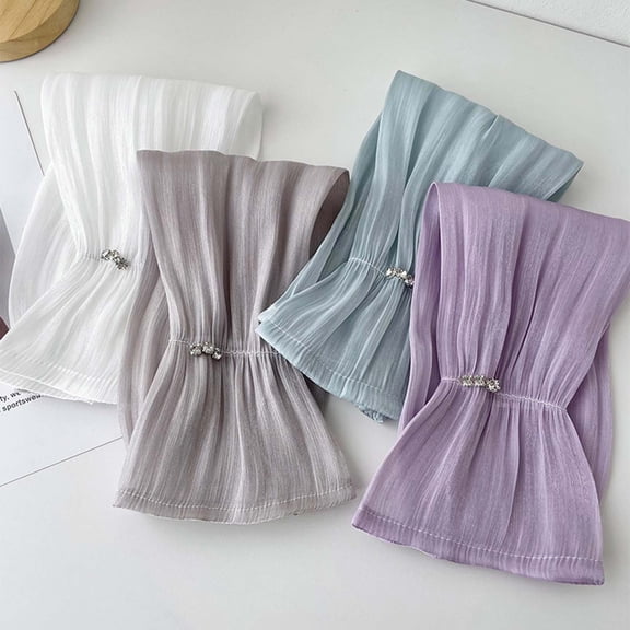 Eoperou 1 Pair Thin See-through Loose Cuffs Pleated Arm Sleeves Outdoor Driving Loose Arm Covers Cycling Supplies