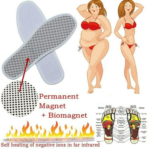 Eoperou 1 Pair Unisex Anti-Fatigue Self-Heating Magnetic Therapy Massage Shoe Insoles
