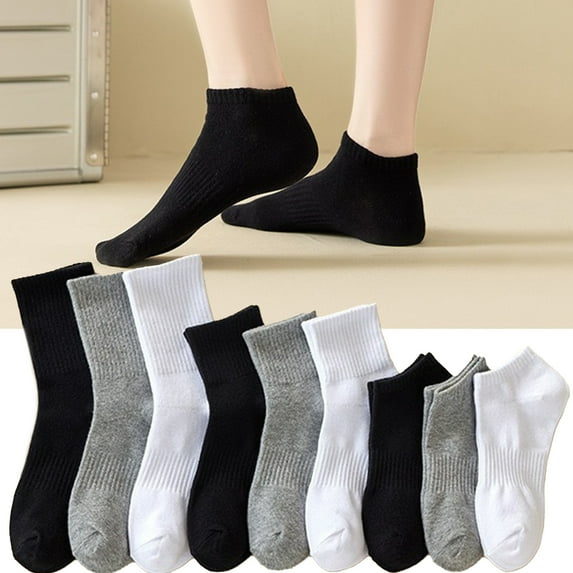 Eoperou 1 Pair Unisex Socks Thickened Elastic Anti-slip Mid-tube Solid Color Floor Socks Warm Soft No Ddor Sweat Absorption Lady Winter Socks
