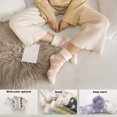 thumbnail image 1 of Eoperou 1 Pair Women Socks Fuzzy Fluffy Thickened Stretchy Super Soft Keep Warm Coral Fleece Love Heart Autumn Winter Floor Sleeping Socks for Daily Wear, 1 of 8