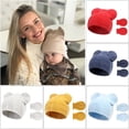 thumbnail image 1 of Eoperou 1 Set Baby Hat Mittens Dual Ears Stretchy Thicker Soft Cozy Keep Warm Solid Color Autumn Winter Infant Boys Girls Cap Gloves for Outdoor, 1 of 8
