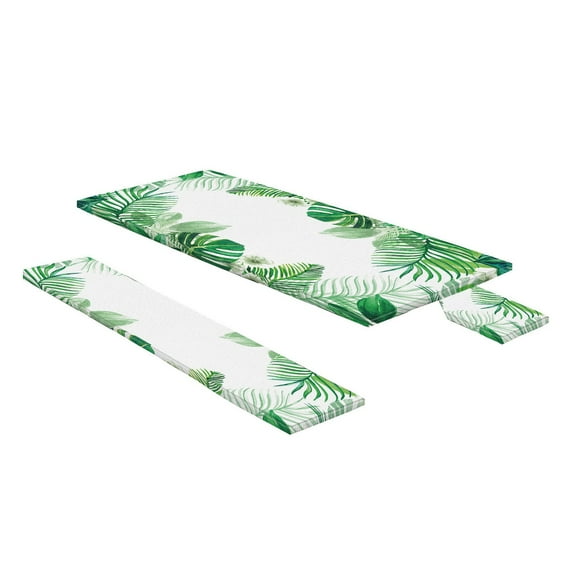 Eoperou 1 Set Outdoor Table And Chair Cover Leaf Print Waterproof with Anti-slip Elastic Band Camping Dirt-resistant Desk Protector Picnic Bench Sleeve Patio Fitted Tablecloth