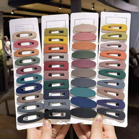 Eoperou 10 Pcs Women Hairpins Multi Colors Oblong Shape Anti-slip Lightweight Anti-rust Hair Decoration Elastic Solid Color Hair Clips Women Hair Accessories