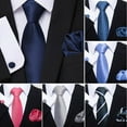thumbnail image 1 of Eoperou 3Pcs/Set Smooth Texture Luxury Exquisite Gift Box Tie Men Business Twill Tie Cufflinks Square Scarf Set Costume Accessories, 1 of 8