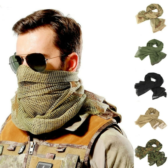 Eoperou Autumn Winter Unisex Scarf Camouflage Super Soft Mesh Windproof Printed Neck Scarf for Camping