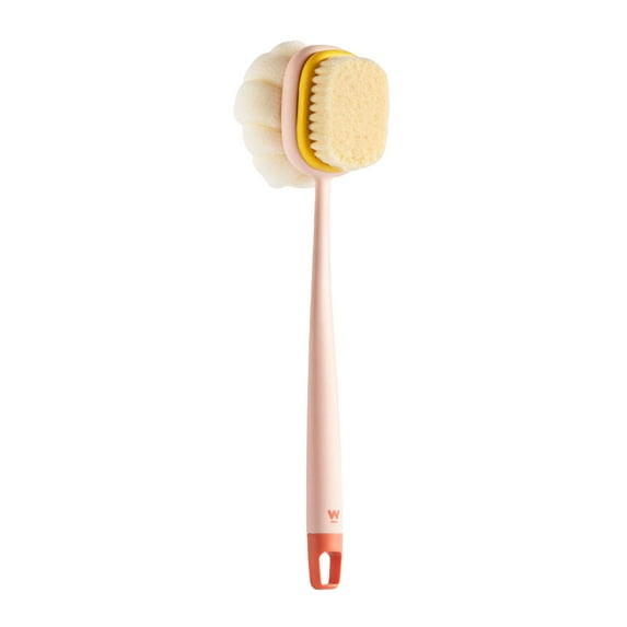 Eoperou Back Scrubber Bath Brush with Long Handle Doubleside Soft Bristle Shoulders Calves Exfoliating Cleaning Scrubber Tool for Home Travel Hotel