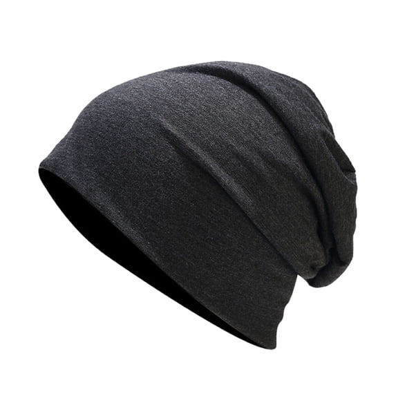 Eoperou Beanie Hat Double-layers Thin Stretchy Slouchy Baggy Keep Warm Solid Color Spring Autumn Women Men Couple Skull Cap for Outdoor