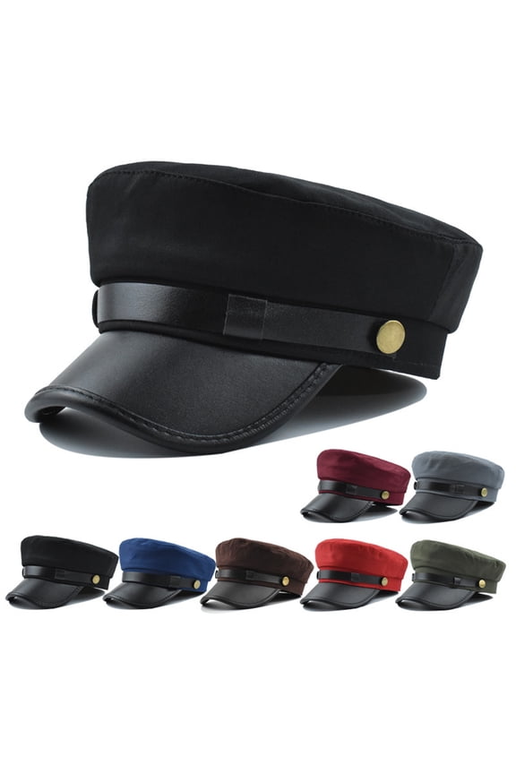 Beret Cap Solid Color Wide Brim Retro Style Casual Cap Sun Keep Warm Head Wear Autumn Winter Cap Captain Hat Streetwear Women Accessories