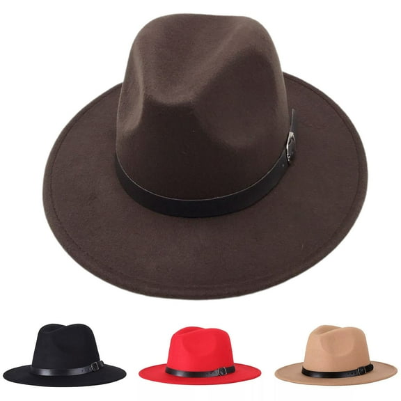 Eoperou British Style Jazz Cap Breathable Wearproof Pure Color Fedora Hat for Daily Wear