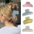 thumbnail image 1 of Eoperou Candy Color Crossing Teeth Big Hair Clip Premium Spring Rhinestone Flower Print Bath Hair Claw Styling Tool, 1 of 8