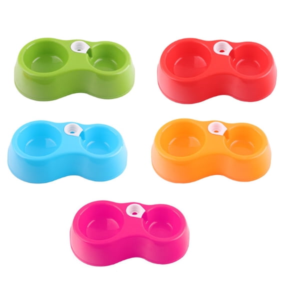 Eoperou Cat Dog Drinking Fountain Pet Double Bowl Dual-purpose Pluggable Water Bottle