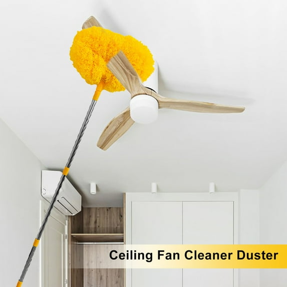 Eoperou Ceiling Fan Duster Brush with Extendable Handle Reusable Microfiber Blade Cleaner Microfiber Ultra-fine Duster