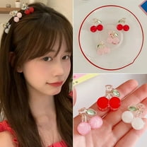 Eoperou Cute Cherry Shape Hair Pin Metal Spring Sweet Fruit Bang Non-slip Small Hair Claw Fashion Accessories