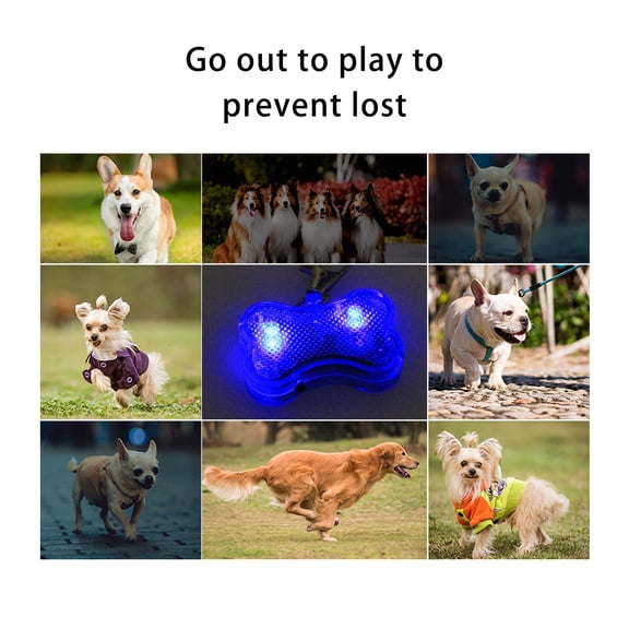 Eoperou Dog Collar Pendant Plastic LED Light Luminous Flash Jewelry Pet Accessories