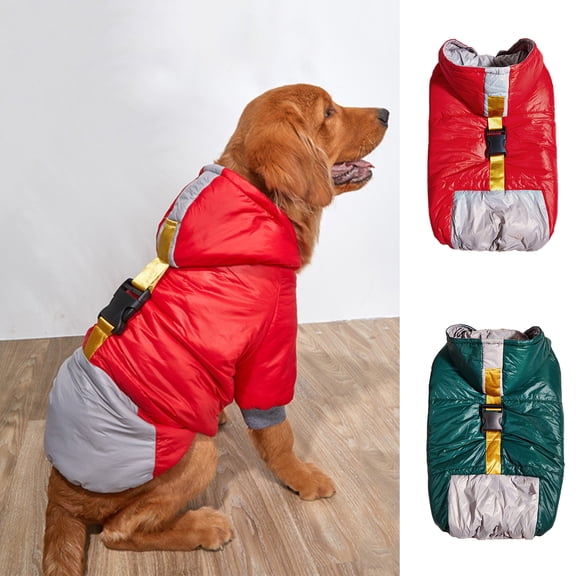 Eoperou Dog Jacket Hooded Design Waterproof Thickening Medium Large Dogs Down Jacket for Autumn