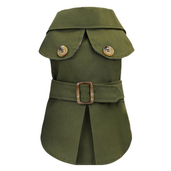 Eoperou Dog Jacket Turn-Down Collar Washable Polyester British Style Pets Costume for Cold Weather