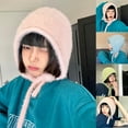 thumbnail image 1 of Eoperou Ear Protection Lace-up Brimless Bandage Winter Hat Women Solid Color Riding Woolen Yarn Cap, 1 of 8