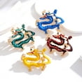 thumbnail image 1 of Eoperou Ethnic Style Brooch Pin Unisex Dragon Shape Rhinestone Inlaid Enamel Pin Clothing Coat Badge Jewelry Party Accessories, 1 of 8