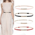 thumbnail image 1 of Eoperou Faux Leather Women Belt - Adjustable Thin Design Snap Button Waistband Decorative Dress Belt Garment Accessories, 1 of 8