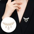 thumbnail image 1 of Eoperou Faux Pearls Brooch Pin Exquisite Lightweight Decorative Unfading Rhinestones Tassel Elegant Suit Pin Costume Accessories, 1 of 7