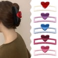 thumbnail image 1 of Eoperou Hair Claw Hollow Rectangle Shape Plastic Hair Clip Heart Shape Back Head Hair Claw Daily Party Wear Hair Accessories, 1 of 8