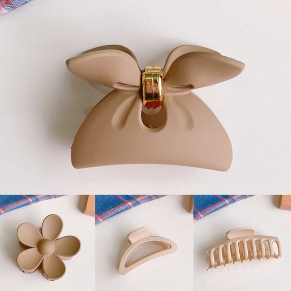 Eoperou Hair Claws Non-Slip Solid Color Multi Shape Stable Hair Grips for Home