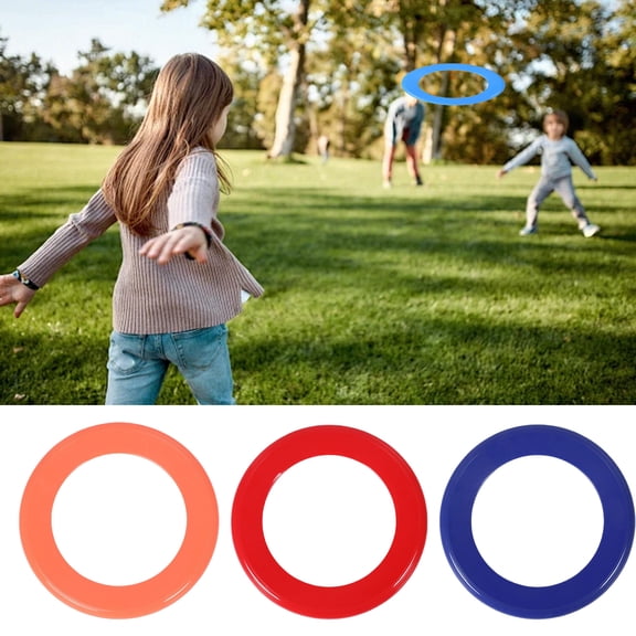 Eoperou Kids Outdoor Flying Disc Ring Beach Garden Lawn Courtyard Throwing Ring Game Colorful Hollow Flying Saucer Toy Parent-child Family Game Boys Girls Gift