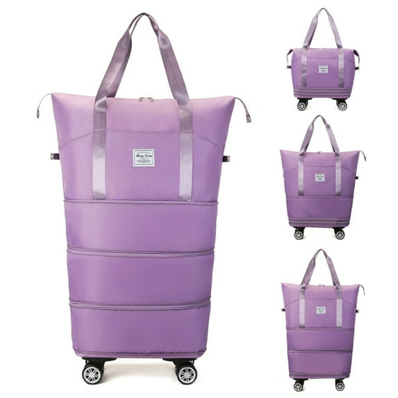 Eoperou Large Capacity Expandable Travel Bag: Zipper Closure Waterproof Tear-Resistant Luggage Bag with Wheels