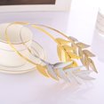 thumbnail image 1 of Eoperou Leaf Crown Stainless Glossy Exquisite Solid Color Headwear Bridal Wedding Dress Accessories Queen Tiara Crown Women Headgear, 1 of 7