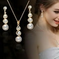 thumbnail image 1 of Eoperou Luxurious Jewelry Set Romantic Dangle Earrings Necklace Simulated Pearls Fashion Charm Wedding Bridal Bridesmaid Rhinestone Pendant Jewelry, 1 of 7
