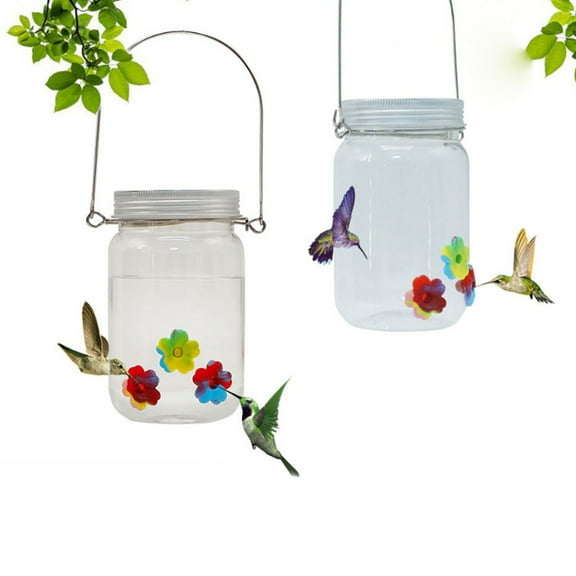 Eoperou Mason Jar Hummingbird Feeder, Garden Decor