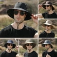 thumbnail image 1 of Eoperou Men Outdoor Fishmernan Hat with Adjustable Windproof Fixed Strap Anti-UV Foldable Sunscreen Climbing Gardening Fishing Outdoor Travel Cap, 1 of 7